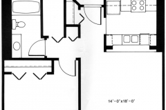 Floor Plan of One Bedroom Apartment - Lexington