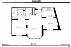 Floor Plan of One Bedroom Apartment - Richmond