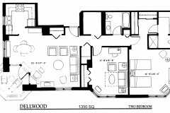 Floor Plan of One Bedroom Apartment - Dellwood