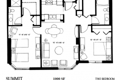Floor Plan of One Bedroom Apartment - Summit