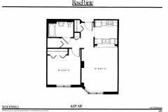Floor Plan of One Bedroom with Den Apartment - Woodhill