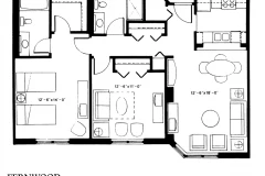 Floor Plan of Two Bedroom Apartment - Fernwood