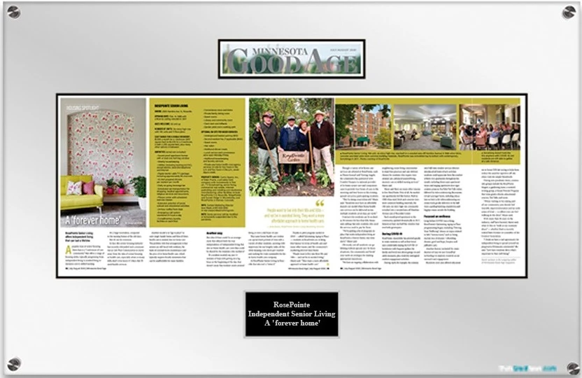 Plaque for Minnesota Good Age Article